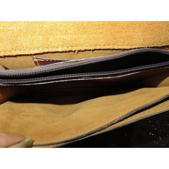 Patricia Nash Heritage Collection Leather Crossbody Wallet in Cognac - Picture 8 of 11